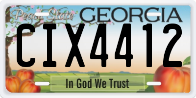 GA license plate CIX4412