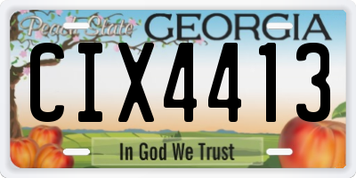 GA license plate CIX4413