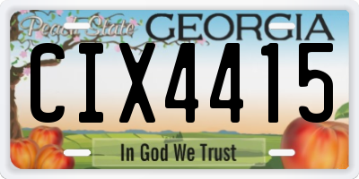 GA license plate CIX4415