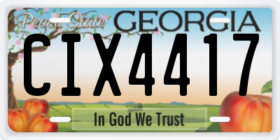 GA license plate CIX4417