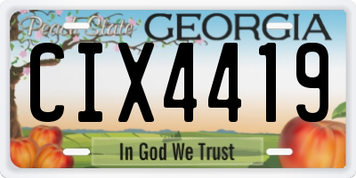 GA license plate CIX4419