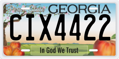 GA license plate CIX4422