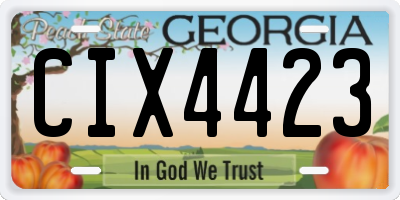 GA license plate CIX4423