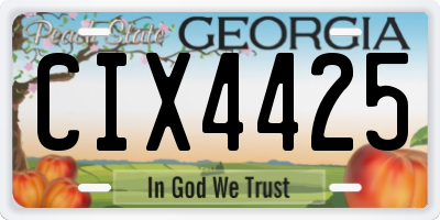 GA license plate CIX4425
