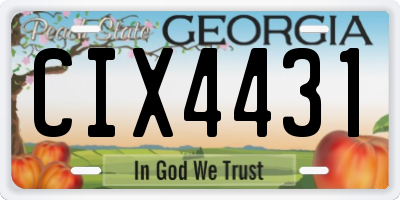 GA license plate CIX4431