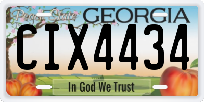 GA license plate CIX4434