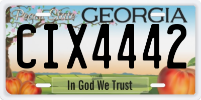GA license plate CIX4442