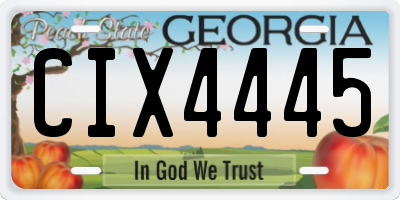 GA license plate CIX4445