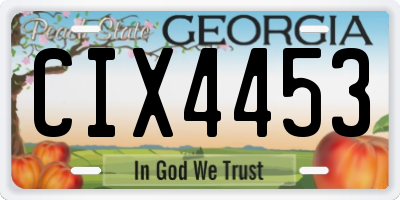 GA license plate CIX4453