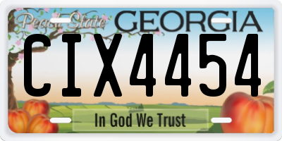 GA license plate CIX4454