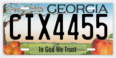 GA license plate CIX4455