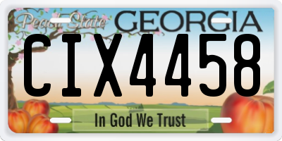 GA license plate CIX4458
