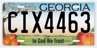 GA license plate CIX4463