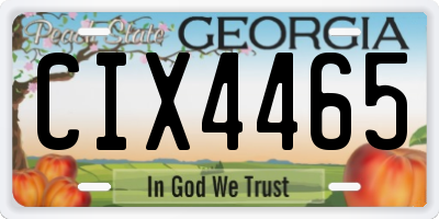 GA license plate CIX4465