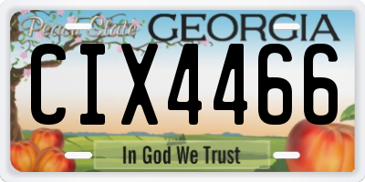 GA license plate CIX4466