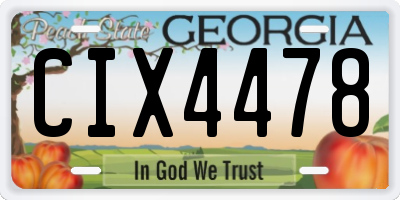 GA license plate CIX4478