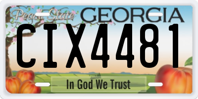 GA license plate CIX4481