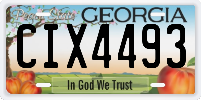 GA license plate CIX4493