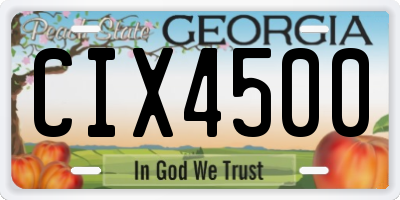 GA license plate CIX4500
