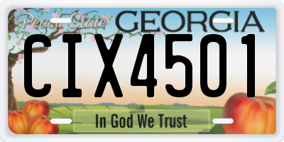 GA license plate CIX4501
