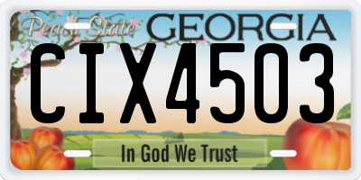 GA license plate CIX4503