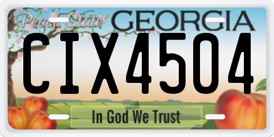 GA license plate CIX4504