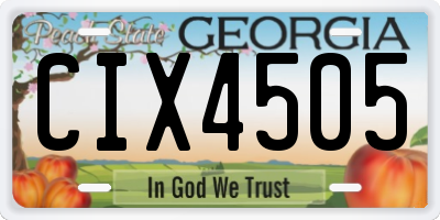 GA license plate CIX4505