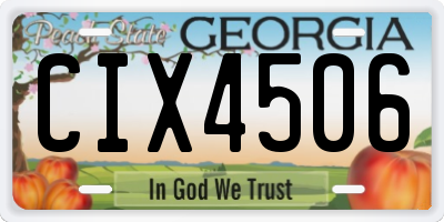 GA license plate CIX4506