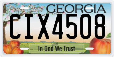 GA license plate CIX4508