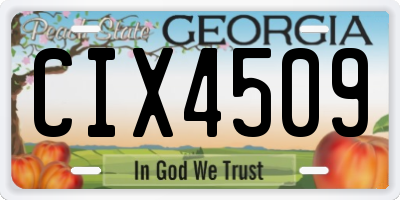 GA license plate CIX4509