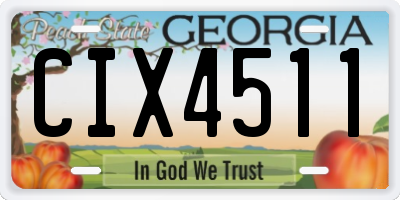 GA license plate CIX4511