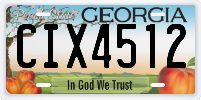 GA license plate CIX4512