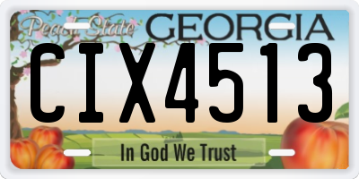 GA license plate CIX4513