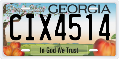 GA license plate CIX4514