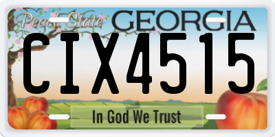 GA license plate CIX4515