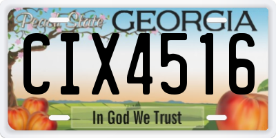GA license plate CIX4516