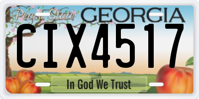 GA license plate CIX4517