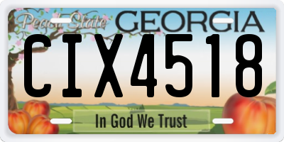 GA license plate CIX4518