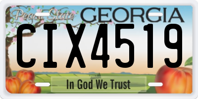 GA license plate CIX4519