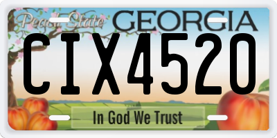 GA license plate CIX4520