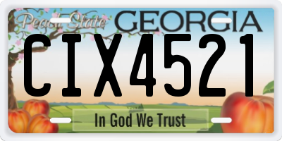 GA license plate CIX4521
