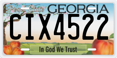 GA license plate CIX4522
