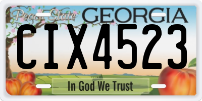 GA license plate CIX4523