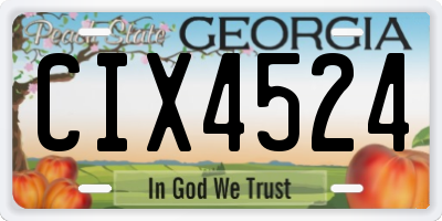 GA license plate CIX4524