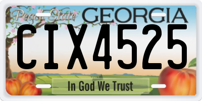 GA license plate CIX4525