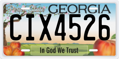 GA license plate CIX4526