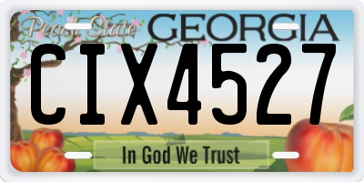 GA license plate CIX4527