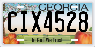 GA license plate CIX4528