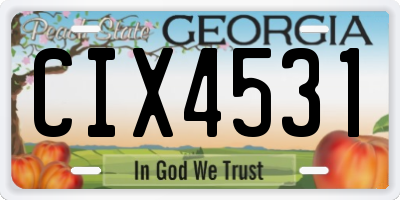 GA license plate CIX4531