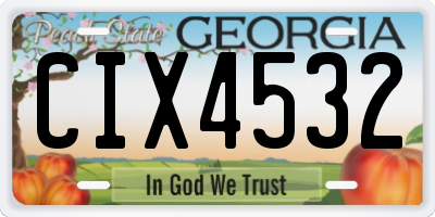 GA license plate CIX4532